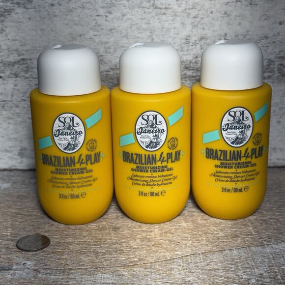Lot of 3 Sol De Janeiro Brazilian Play Moisturizing Shower Cream-Gel 3 fl oz New